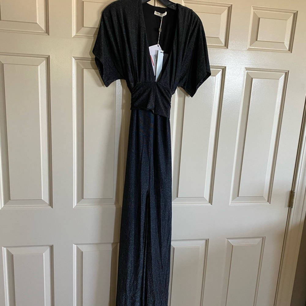 NWT Halston Heritage Tie-back metallic crepe gown - Picture 5 of 9
